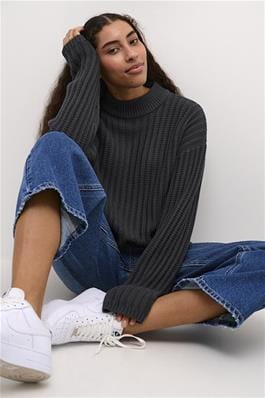 CREW NECK BLACK COMFY SWEATER Sweater KAFFE 