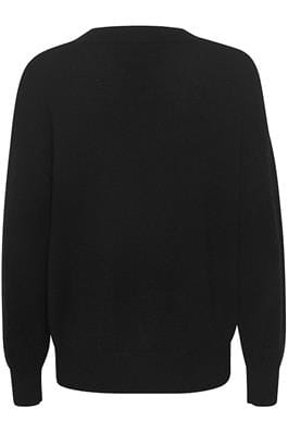 CREW NECK BLACK KNIT SWEATER SWEATER CREAM 