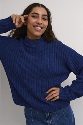 CREW NECK BLUE COMFY SWEATER Sweater KAFFE XS Blue 