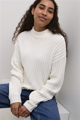 CREW NECK WHITE COMFY SWEATER Sweater KAFFE 