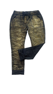 CRINKLE BLACK AND GOLD SPARKLE JOGGER Jogger Bella Amore 