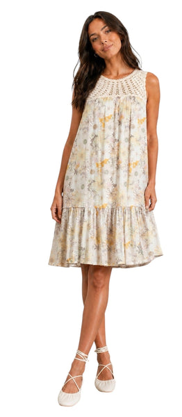CROCHET TOP DAISY PRINT DRESS Dresses Liverpool 