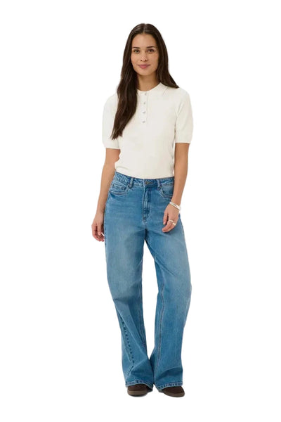 CROP KNIT POLO TOP Cardigan Kaffe 