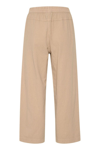 CROPPED BEIGE COTTON PANT Pant Kaffe 