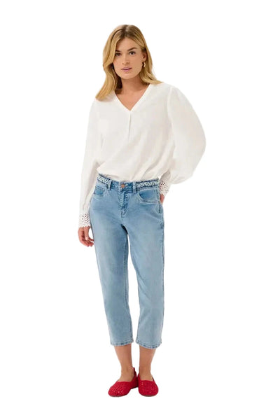 CROPPED DENIM JEAN Pants CREAM 
