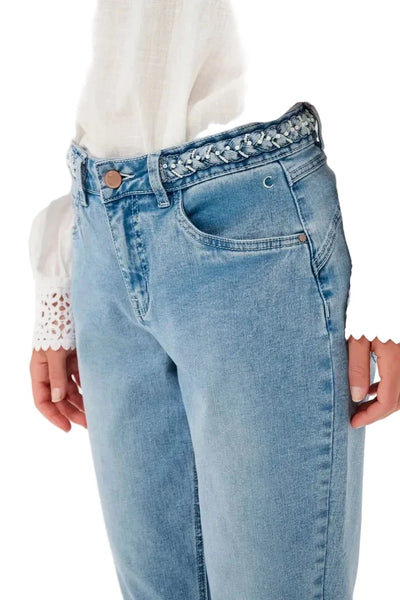 CROPPED DENIM JEAN Pants CREAM 