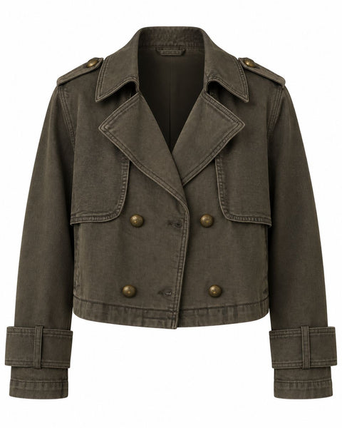CROPPED DENIM TRENCH JACKET Jacket Liverpool 