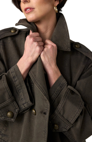 CROPPED DENIM TRENCH JACKET Jacket Liverpool 