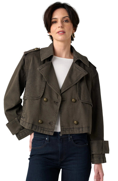 CROPPED DENIM TRENCH JACKET Jacket Liverpool XS Mosswood 
