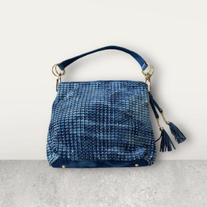 CRYSTAL EMBELLISHED DENIM HANDBAG Handbag Manocchio Denim Blue 
