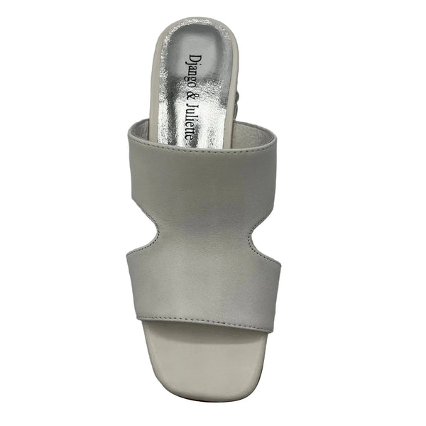 CRYSTAL SLIP ON WHITE CHUNKY HEEL SANDAL Shoes Django & Juliette 