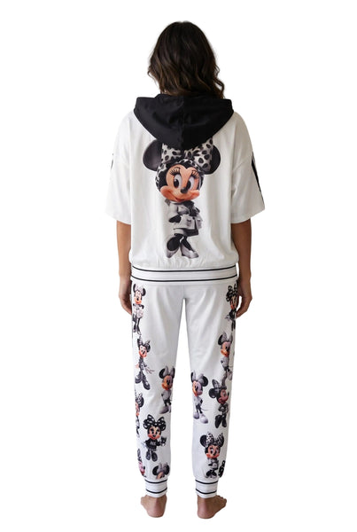 CUTE CHARACTER HOODY TOP WITH ELASTIC WAIST PANT SET Pants Made In Italy 