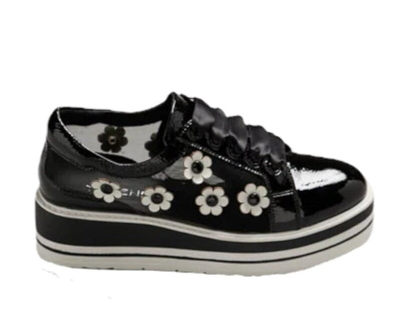 DAISY PATENT BLACK LEATHER SNEAKER Sandal Django & Juliette 36 Black 