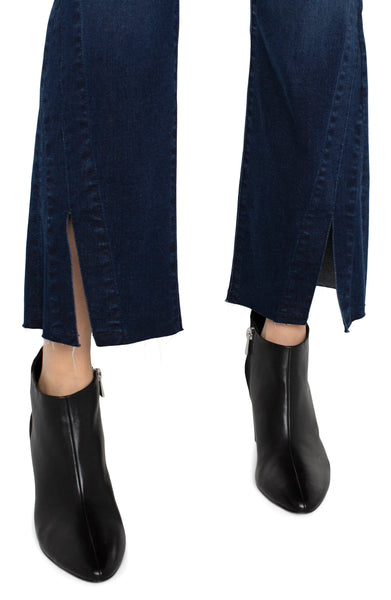 DARK BLUE CROP FLARE GIA GLIDER WITH FRONT SLIT JEAN Jeans Liverpool 