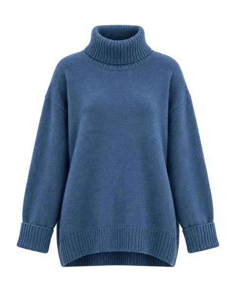 DENIM BLUE DOG WALKER COZY CHUNKY SWEATER SWEATER Eco Verde 