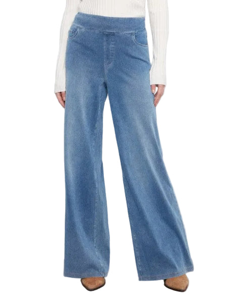 DENIM PULL ON WIDE LEG PANTS Pant Charlie B. 