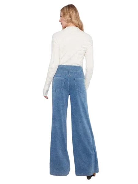 DENIM PULL ON WIDE LEG PANTS Pant Charlie B. 