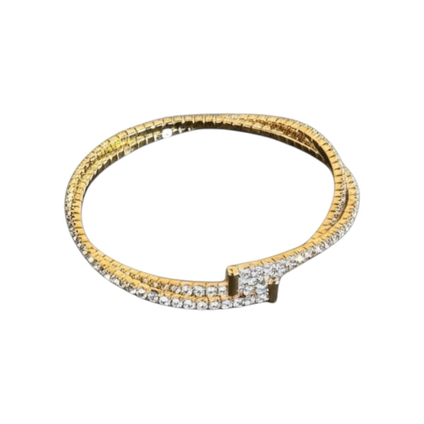 DOUBLE STRAND GOLD CRYSTAL BRACELET Bracelet FashionWear Collection 