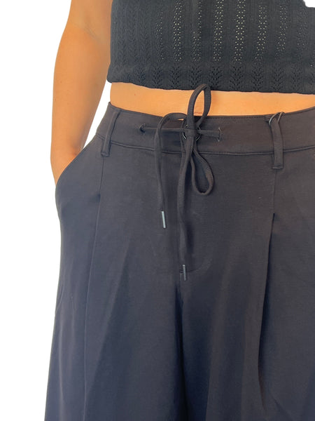 DRAWSTRING PLEATED FRONT WIDE LEG PANT Pants Liverpool 