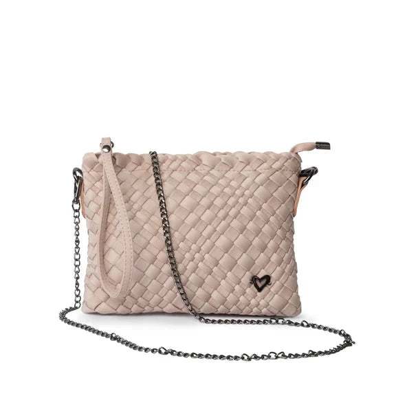 DUSTY PINK WOVEN CROSSBODY Handbag prenelove 
