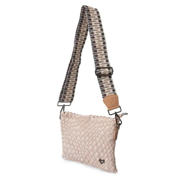 DUSTY PINK WOVEN CROSSBODY Handbag prenelove 