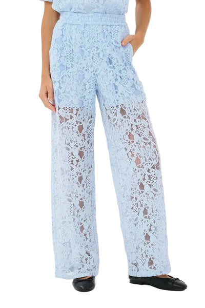 ELASTIC WAIST LACE PANT WITH MATCHING TOP Pants Kaffe 34 Blue 