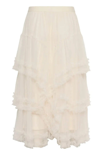ELASTIC WAIST TULLE SKIRT skirts CREAM 