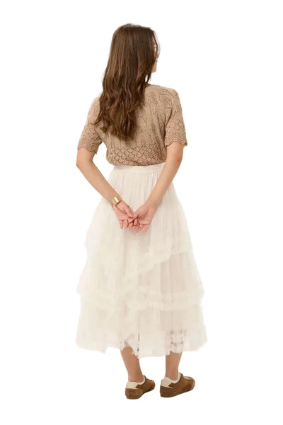 ELASTIC WAIST TULLE SKIRT skirts CREAM 