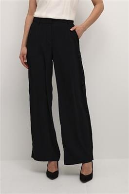 ELASTIC WAIST WIDE LEG BLACK PANT Pant CREAM 