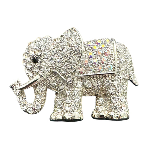 ELEPHANT CLEAR CRYSTAL BROOCH Brooch FashionWear Collection Clear Crystal 