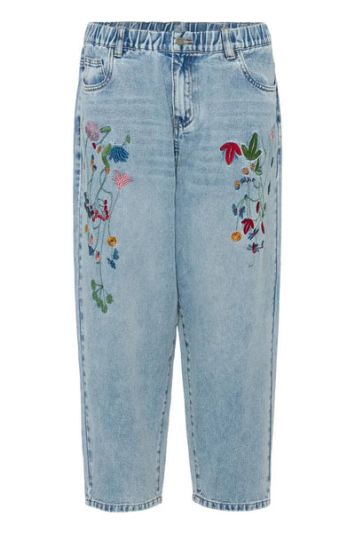 EMBROIDERY ANKLE LENGTH JEANS Pants CULTURE 