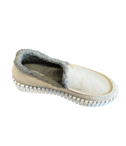 FAUX FUR LINED BEIGE LOAFER Flat Ilse Jacobsen 