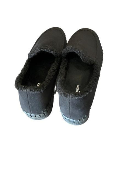 FAUX FUR LINED BLACK LOAFER Flat Ilse Jacobsen 