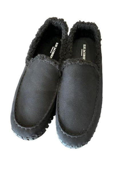 FAUX FUR LINED BLACK LOAFER Flat Ilse Jacobsen 