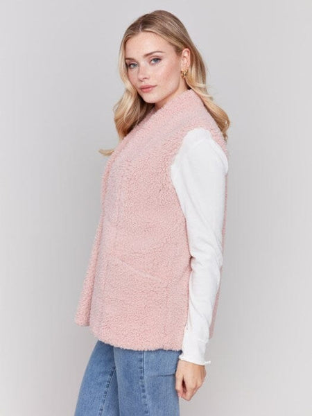 FAUX FUR ROSE QUARTZ VEST Vest Charlie B. 