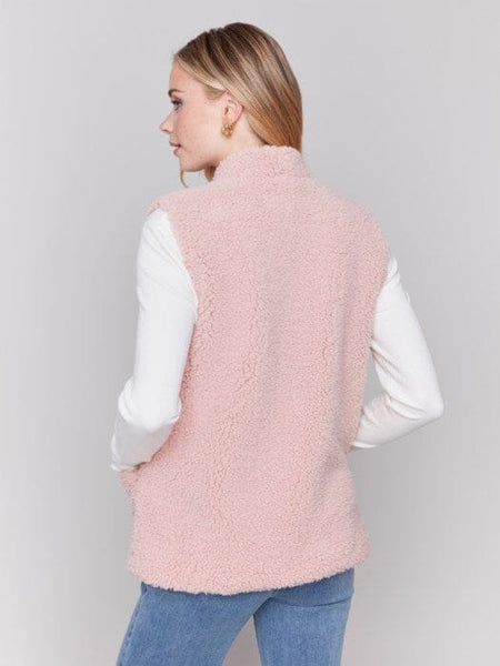 FAUX FUR ROSE QUARTZ VEST Vest Charlie B. 