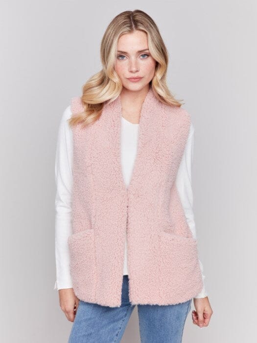 FAUX FUR ROSE QUARTZ VEST Vest Charlie B. S Quartz 