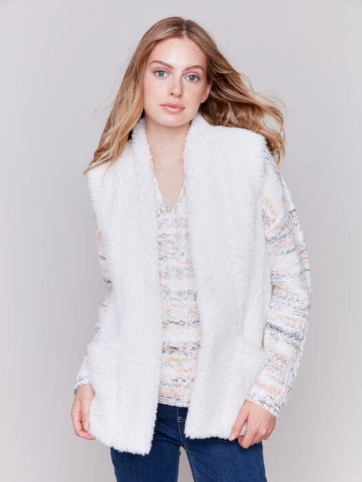 FAUX FUR WINTER WHITE VEST Vest Charlie B. 