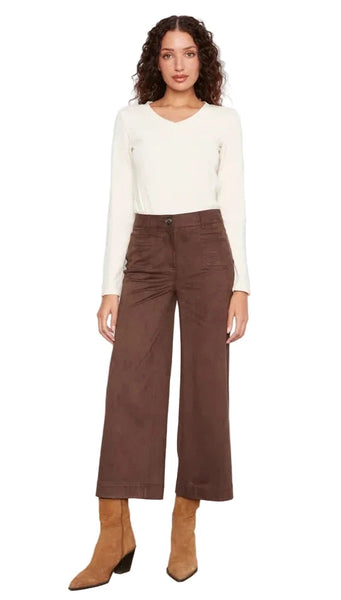 FAUX SUEDE WIDE LEG PANT Pant Charlie B 
