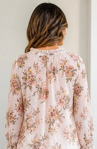 FEMININE FLORAL RUFFLE COLLAR BUTTON DOWN BLOUSE Blouse NIKKY 