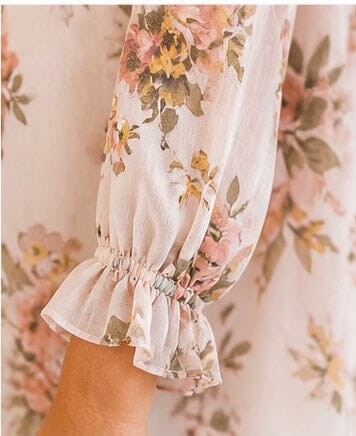 FEMININE FLORAL RUFFLE COLLAR BUTTON DOWN BLOUSE Blouse NIKKY 