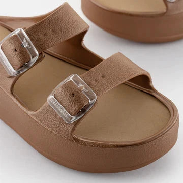 FENIX BRONZE METAL PLATFORM DOUBLE BUCKLE SLIDE SANDAL Sandal Lemon Jelly 