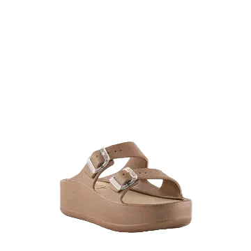 FENIX BRONZE METAL PLATFORM DOUBLE BUCKLE SLIDE SANDAL Sandal Lemon Jelly 