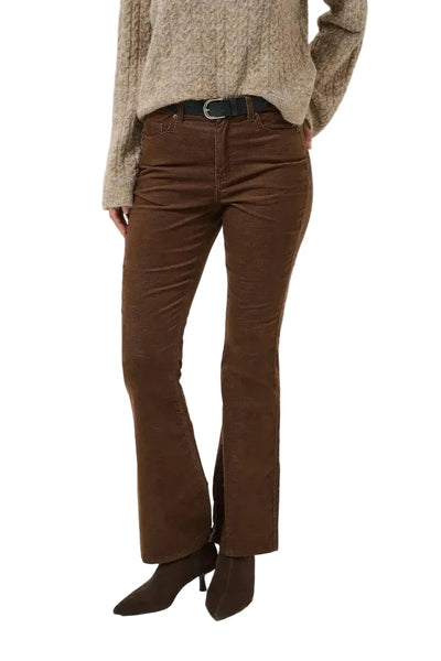FLARED BROWN BABY CORD PANT Jeans KAFFE 38 Brown 