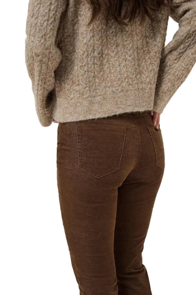 FLARED BROWN BABY CORD PANT Jeans KAFFE 