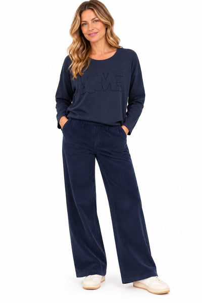 FLAT FRONT ELASTIC WAIST CORDUROY PANT Pant Femme Fatale 