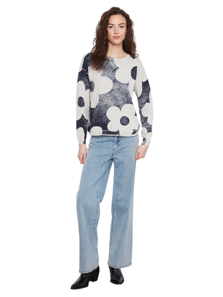 FLORAL CREW NECK VINTAGE PRINT SWEATER SWEATER Charlie B 