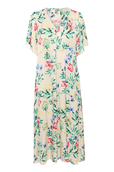 FLORAL PRINT SHORT SLEEVE DRESS Dress Culture 