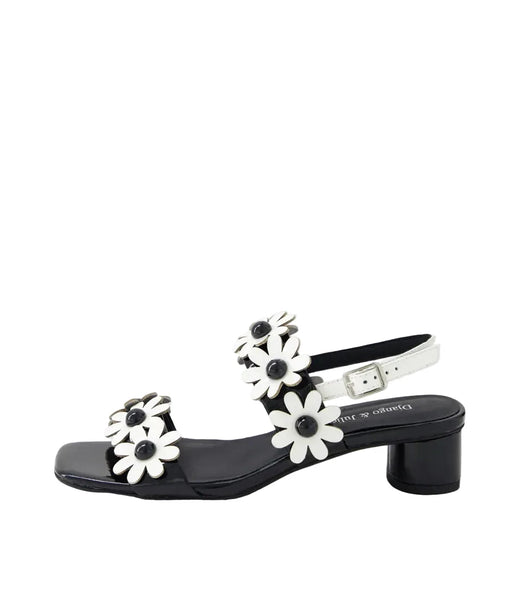 FLORAL SANDALS Shoes Django & Juliette 36 Black White 