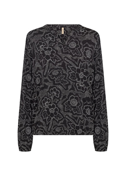 FLORAL V NECK LONG SLEEVE TOP Top SOYACONCEPT 